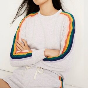 Madewell Rainbow-Inset Crop Sweatshirt Top
